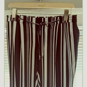 Zara size medium black white stripped pants